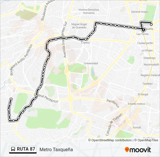 RUTA 87 Bus Line Map
