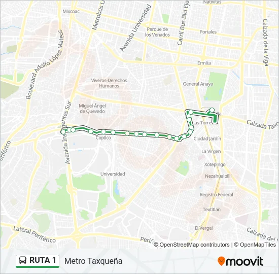 RUTA 1 Bus Line Map