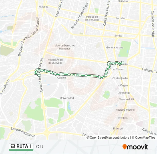 RUTA 1 Bus Line Map