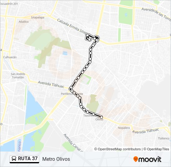 Mapa de RUTA 37 de autobús