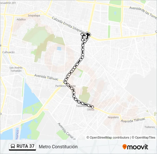RUTA 37 Bus Line Map