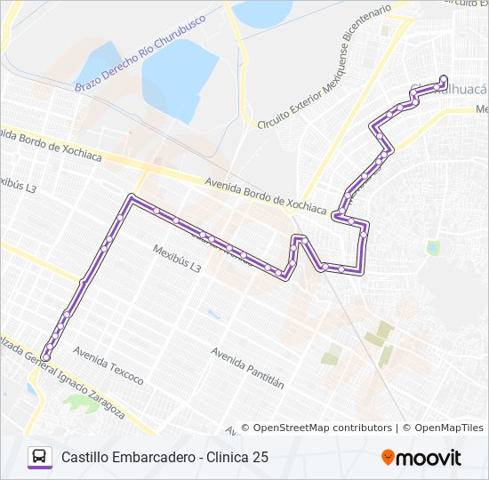 CASTILLO EMBARCADERO - CLINICA 25 bus Line Map