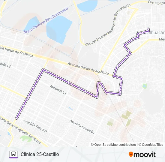 CASTILLO EMBARCADERO - CLINICA 25 Bus Line Map