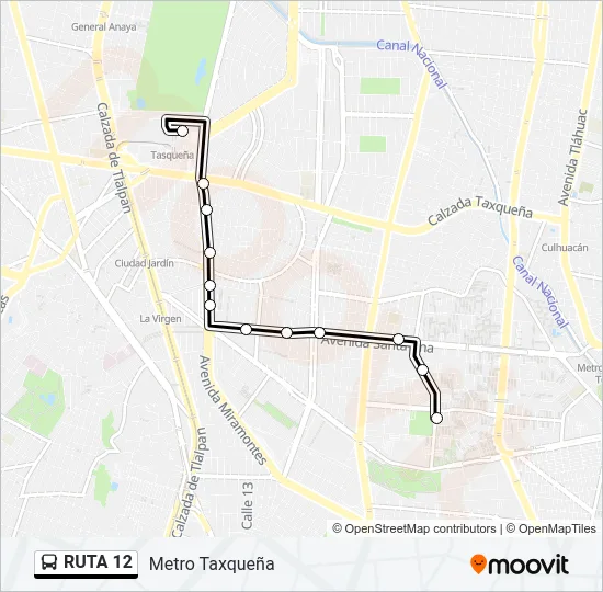 RUTA 12 Bus Line Map