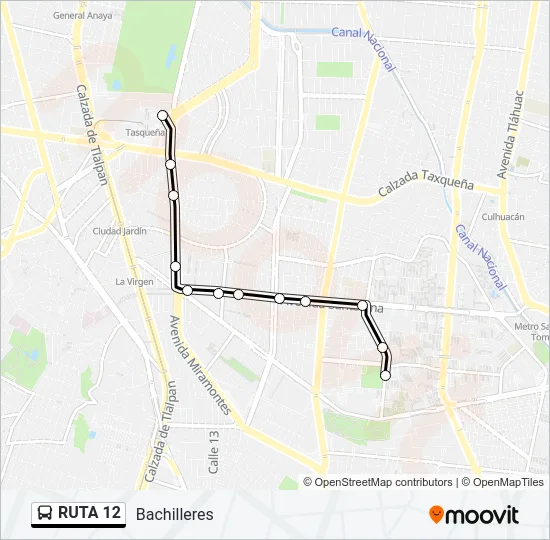 RUTA 12 Bus Line Map