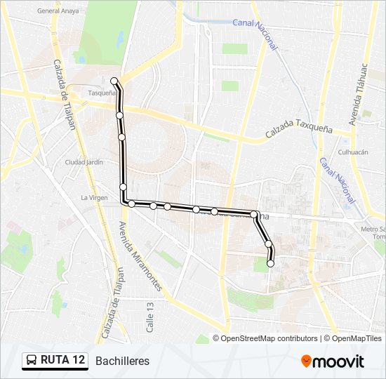 RUTA 12 bus Line Map