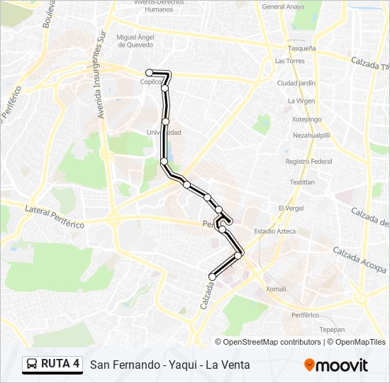 Mapa de RUTA 4 de autobús