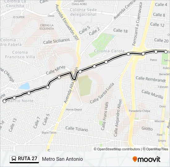 RUTA 27 Bus Line Map