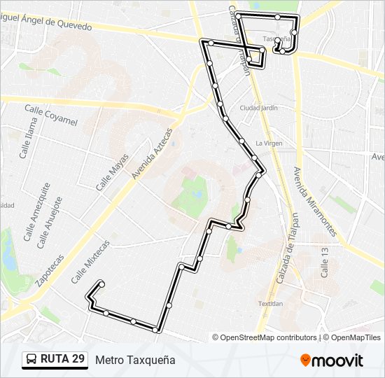 Mapa de RUTA 29 de autobús