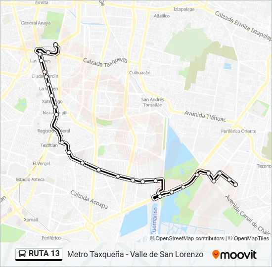 RUTA 13 Bus Line Map