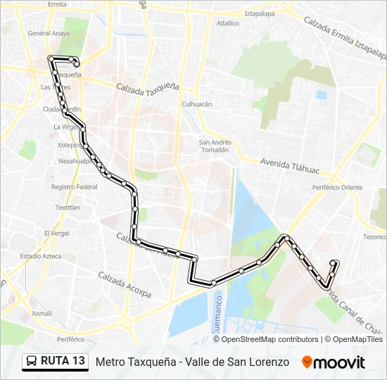RUTA 13 Bus Line Map