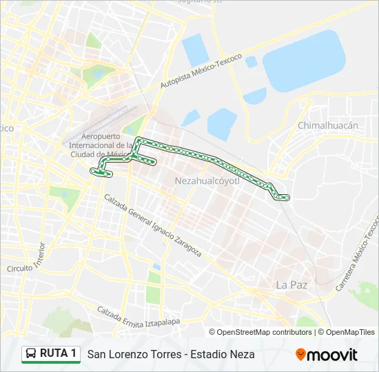 RUTA 1 Bus Line Map