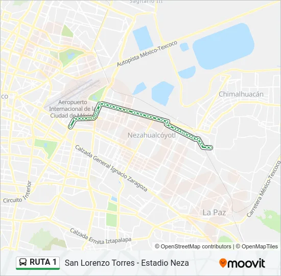 RUTA 1 Bus Line Map