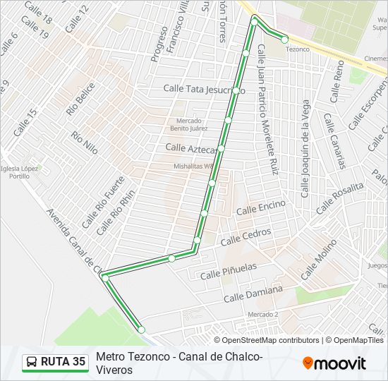 Mapa de RUTA 35 de autobús