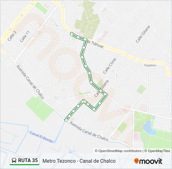 Mapa de RUTA 35 de autobús