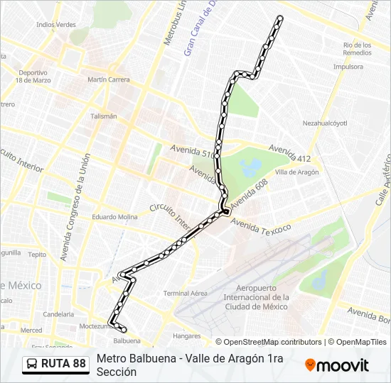 RUTA 88 Bus Line Map
