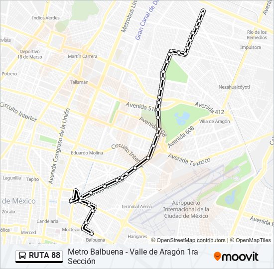 RUTA 88 bus Line Map