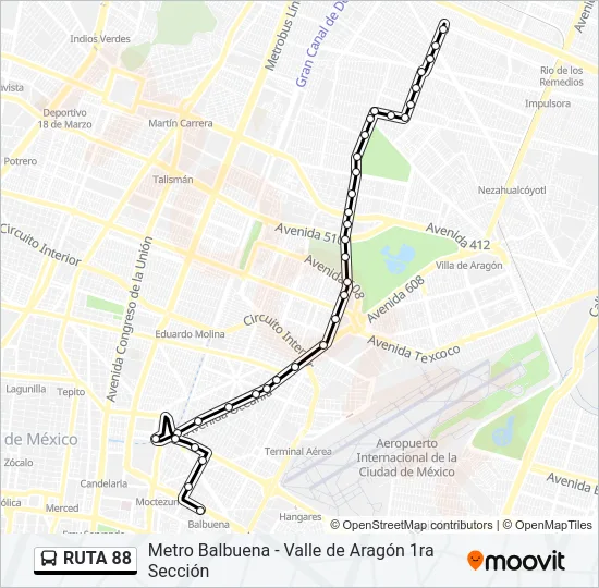RUTA 88 Bus Line Map