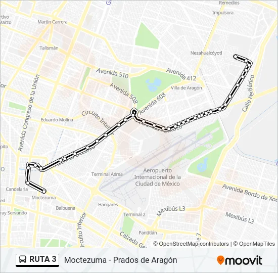 RUTA 3 Bus Line Map