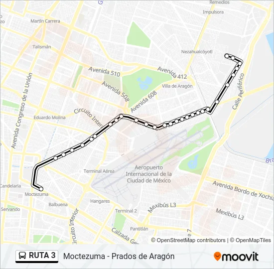 RUTA 3 Bus Line Map