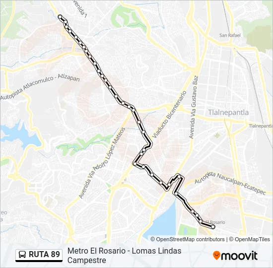 RUTA 89 Bus Line Map