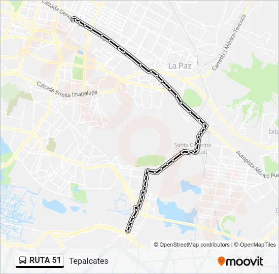 RUTA 51 Bus Line Map