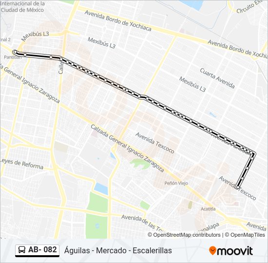 Mapa de AB- 082 de autobús