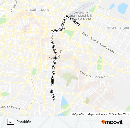 RUTA 102 Bus Line Map