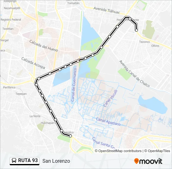 RUTA 93 Bus Line Map