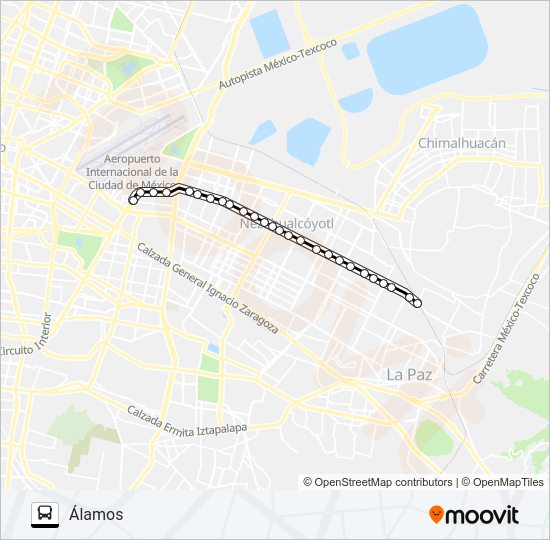 Mapa de RUTA AB 196 de autobús