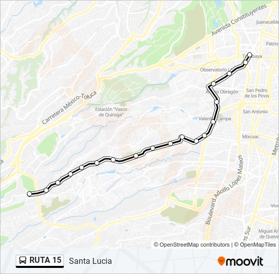 Mapa de RUTA 15 de autobús