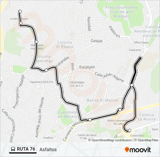 RUTA 76 Bus Line Map