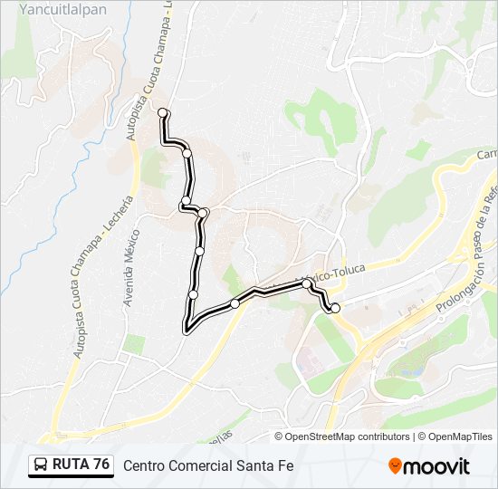 Mapa de RUTA 76 de autobús