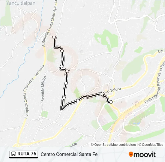 RUTA 76 Bus Line Map