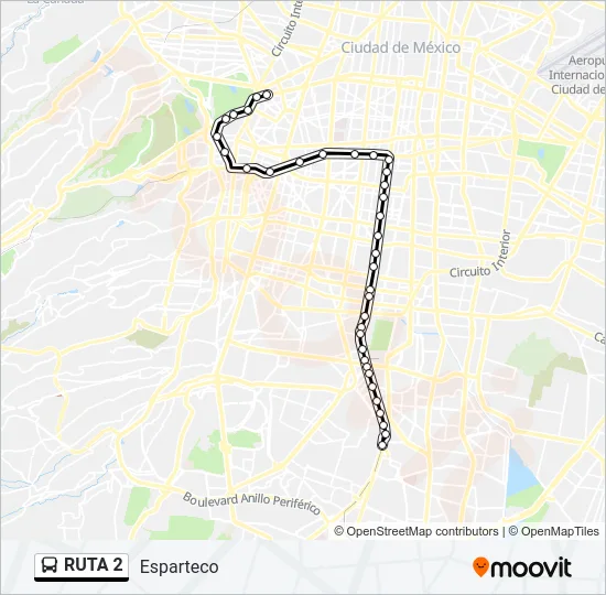 RUTA 2 Bus Line Map