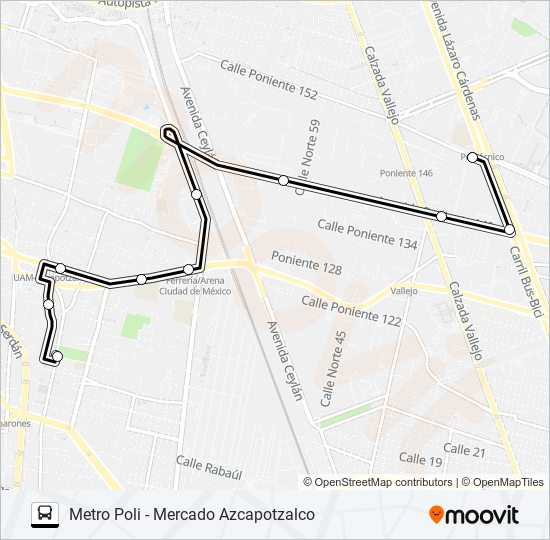 Mapa de RUTA 106 de autobús