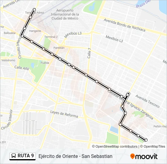 RUTA 9 Bus Line Map