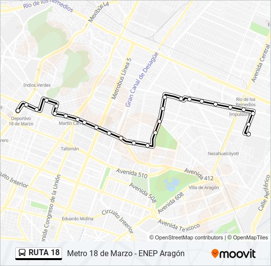 ruta 18 Route: Schedules, Stops & Maps - Metro 18 de Marzo (Updated)