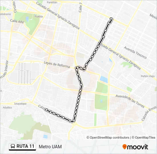 RUTA 11 Bus Line Map