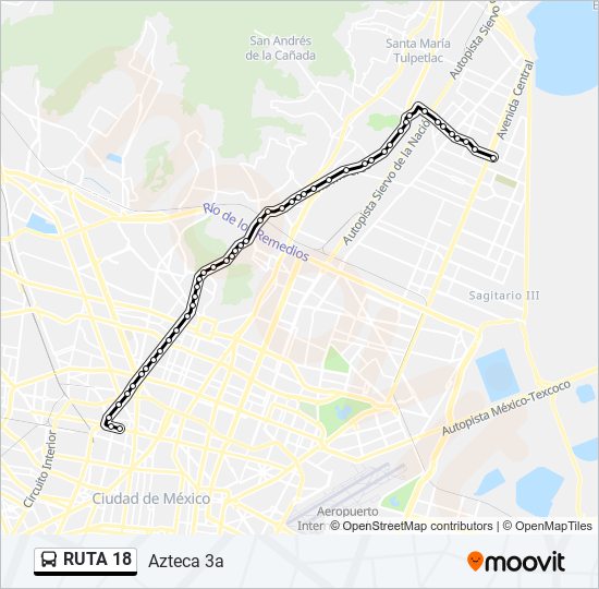 Mapa de RUTA 18 de autobús