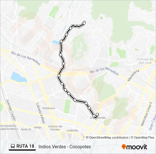 RUTA 18 Bus Line Map