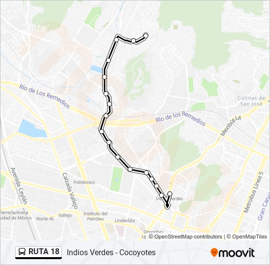 RUTA 18 bus Line Map