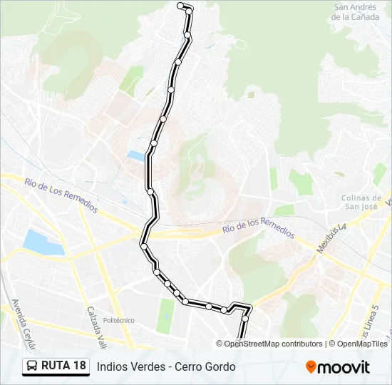 RUTA 18 Bus Line Map