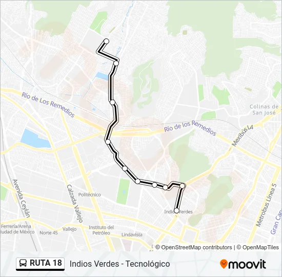 RUTA 18 Bus Line Map