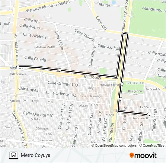RUTA 101 Bus Line Map