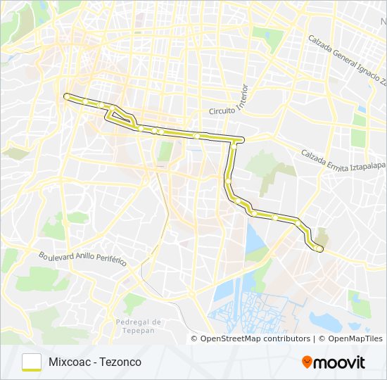 línea 12 Route: Schedules, STops & Maps - Mixcoac - Tezonco (Updated)