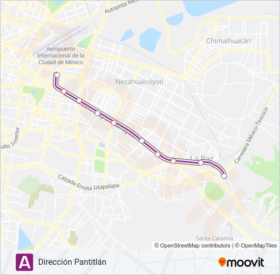 Mapa de A de metro