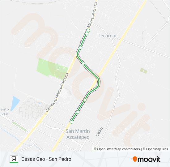 Mapa de CASAS GEO - SAN PEDRO de autobús