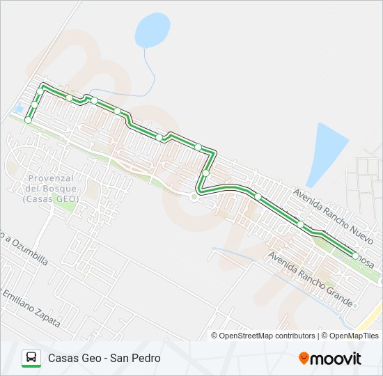 Mapa de CASAS GEO - SAN PEDRO de autobús