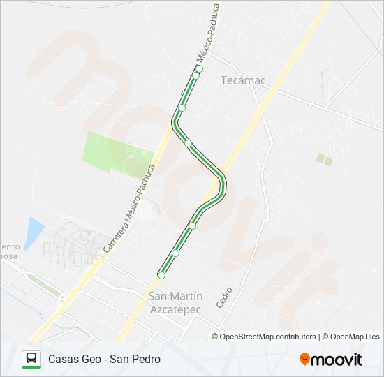 CASAS GEO - SAN PEDRO bus Line Map